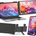 HONGO Portable Monitor 15.6'' 1080P FHD USB-C Portable Laptop Monitors Smart Cover & Dual Speaker, HDMI Computer Display IPS HDR External Gaming Monitor for PC Phone Mac Xbox PS4 Switch