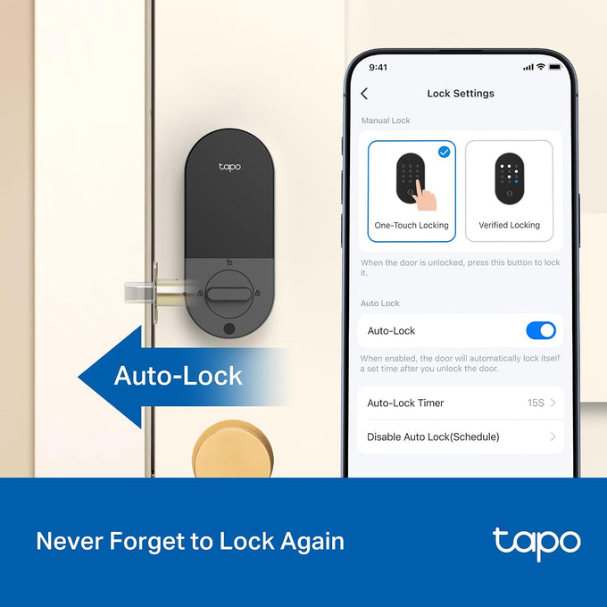 Tapo Smart Wi-Fi Deadbolt Door Lock, Keyless Tactile Buttons, DL100