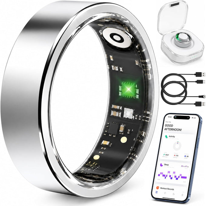 Smart Ring Fitness Tracker for Men & Women with Sleep, Heart Rate & SpO2