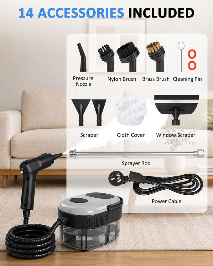 Steam Cleaner, Portable Handheld High-Pressure, 15s Fast Heating