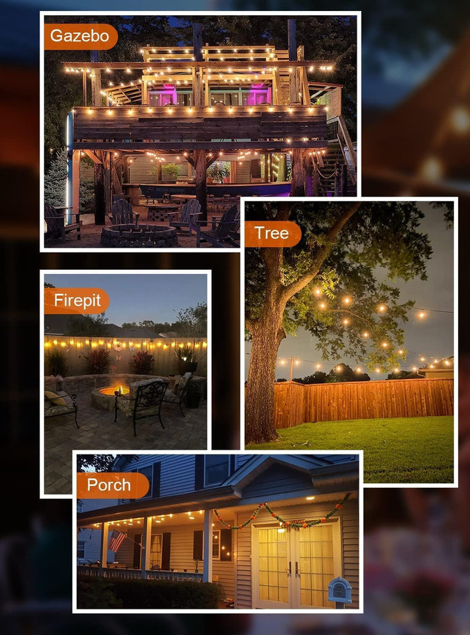 GPATIO Outdoor String Lights, 100FT LED Waterproof Patio Lights for Outside