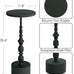 25" End Table, Art Deco Martini Side Table for Living Room, Black