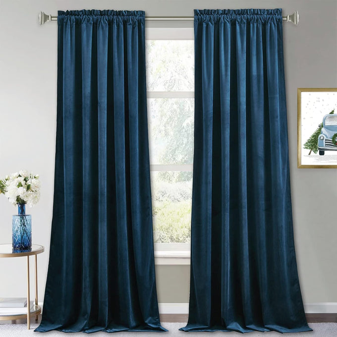 RYB HOME Extra Long Velvet Curtains 102 inches for Sliding Patio Glass Door