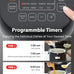 TOSHIBA Small Rice Cooker, 3-Cup Uncooked, for 1-3 People, LCD Display, 8 Cooking Functions, Nonstick Inner Pot, Grey