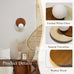 Wabi-Sabi Travertine Wall Sconce, Round Natural Stone & Walnut Wood Accent with White Glass Sphere Lamp Shade, G9 Bulb | Wall Lights for Bedroom, Hallways, Staircases, Hotel, Bars, Cafes
