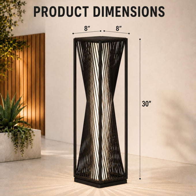 Solar Yard Outdoor Solar Floor Lamp Resin Wicker Solar Light Outdoor Waterproof for Yard, Garden, Pathway, Deck, Dazzle Dance