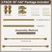 2 Pack Warm Gold Curtain Rods Double for Windows 72 to 144 Inch Extra Long
