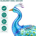 31" L Metal Peacock Garden Statue,Handcrafted Outdoor Yard Art