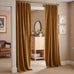 Lazzzy Blackout Golden Brown Velvet Curtains Rod Pocket 52×96 Inch 2 Panels