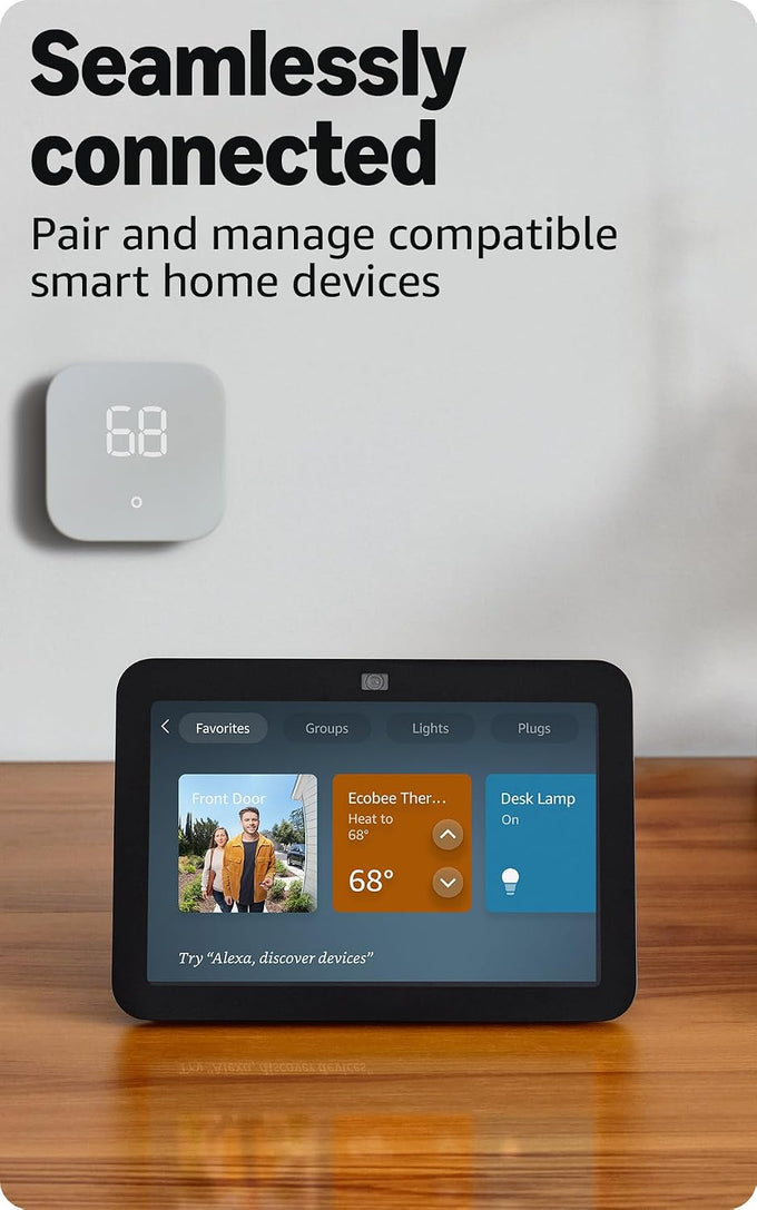 Like-New Amazon Echo Show 8, With Spatial Audio, Smart Home Hub, ideal for open living spaces, Designed for Alexa+, Charcoal