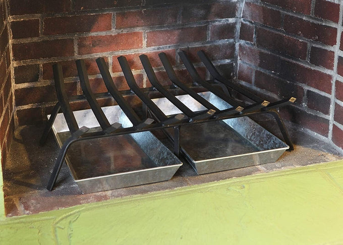 Ash Pan Set for 28-Inch Fireplace Grates – Heavy-Duty Steel Construction, Easy Cleaning and Ash Removal, Durable Fireplace Accessory for Wood-Burning Fireplaces & Hearths