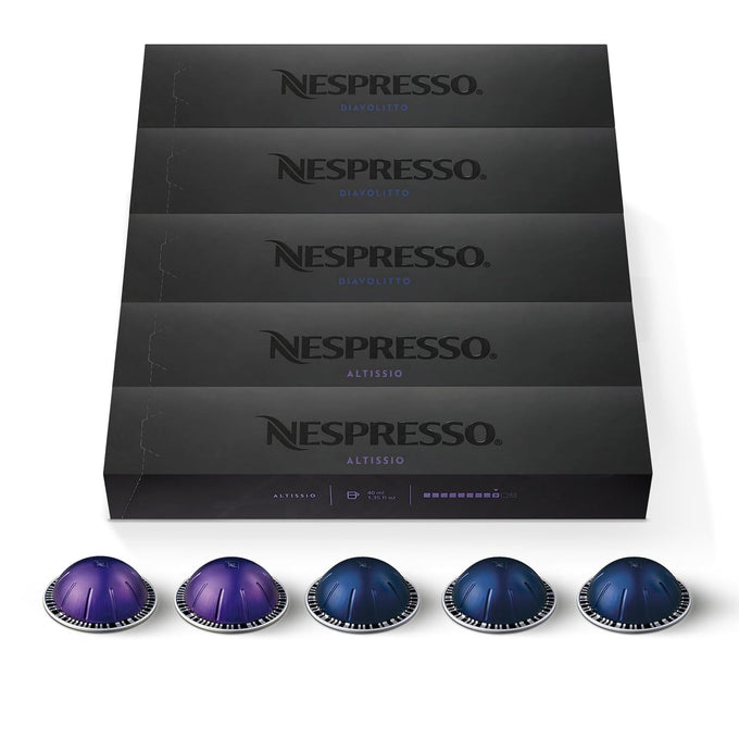 Nespresso Vertuo, Espresso Variety Pack, Mixed Roast, 50-Count Pods