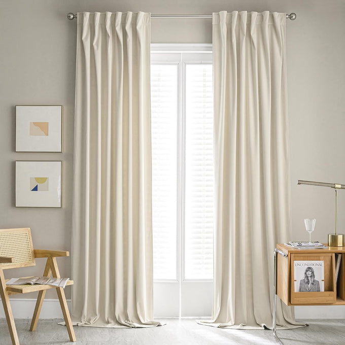 MUMFAS Burnt Orange Velvet Curtains 80 Inches Long Back Tab Rod Pocket Drapes for Bedroom Living Room W52 x L80 Inch 2 Panels