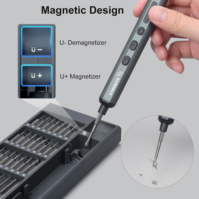 STREBITO Mini Electric Screwdriver Set, 70 in 1 Small Electric Screwdriver