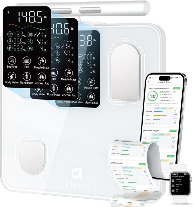 arboleaf Smart Scale with BMI, Body Fat, Muscle Mass, 50+ Body Metrics