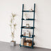 eHemco Modern 5 Tier Leaning Wall Ladder Bookshelf, Black, 70 Inches