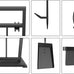 Fire Beauty 5Pcs Wrought Iron Fireplace Tools Set for Indoor Stove(Black)