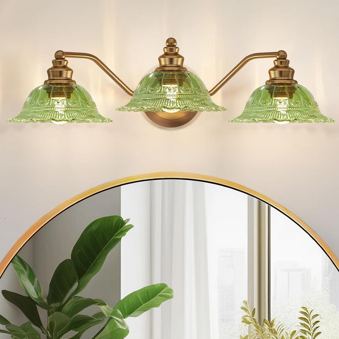 Redluck 3-Light Vintage Bathroom Light Fixtures, Vanity Lights Brass Gold