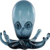 Deco 79 Glass Octopus Decorative Sculpture Cute Ombre Home Decor Statue with Curved Tentacles, Accent Figurine 9" x 9" x 8", Dark Blue