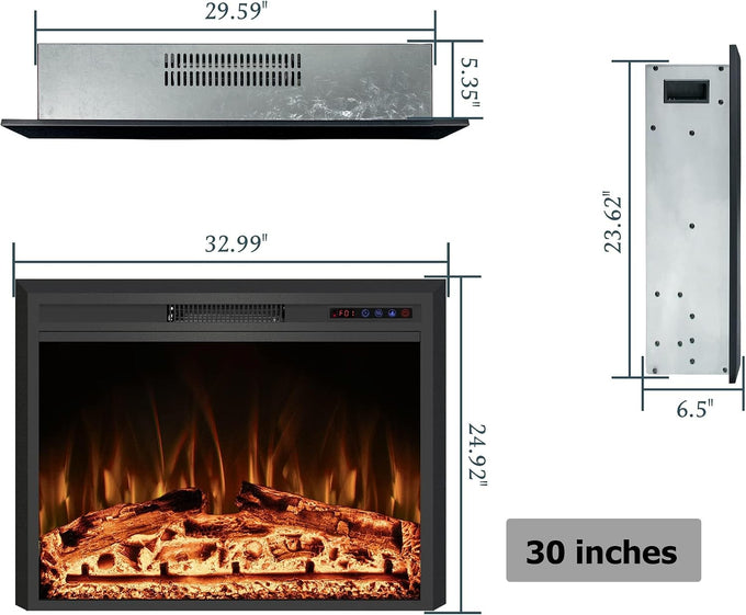Fireplace Insert Trim Kit for 32.99" W x 24.92" H?Black?B0BBR1HTLN, Only Suitable for Rodalflame Size-Matched Fireplaces