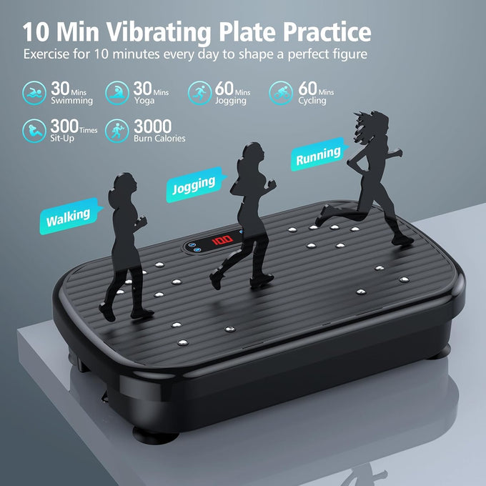 PUREROYI Vibration Plate Exercise Machine with 180 Speeds & 330lbs Capacity