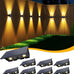 Solar Fence Lights Outdoor,5 Color Modes Up & Down Solar Wall Lights,12Pack