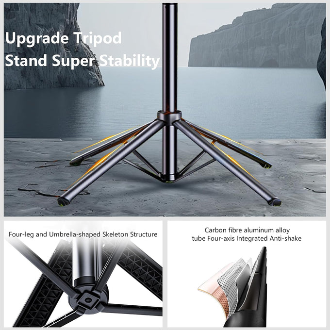 Auto Face Tracking Tripod for iPhone with Light, No APP Needed 70.9" Tripod