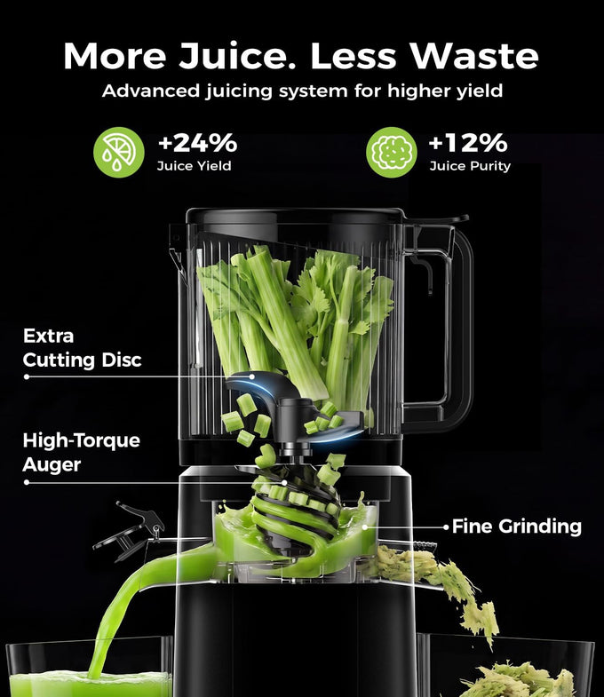Onelive 6-in-1 Cold Press Juicer Machine for Fruits Veggies Sorbet Nut Milk