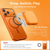 abxylute M4 Snap-On Mobile Gaming Controller for Android & iPhone, Switch 1&2, Portable Bluetooth Controller, Pocket-Sized Retro Arcade Phone Gamepad Kickstand, Dual Joystick Turbo Pro Gaming Magnetic (Orange)