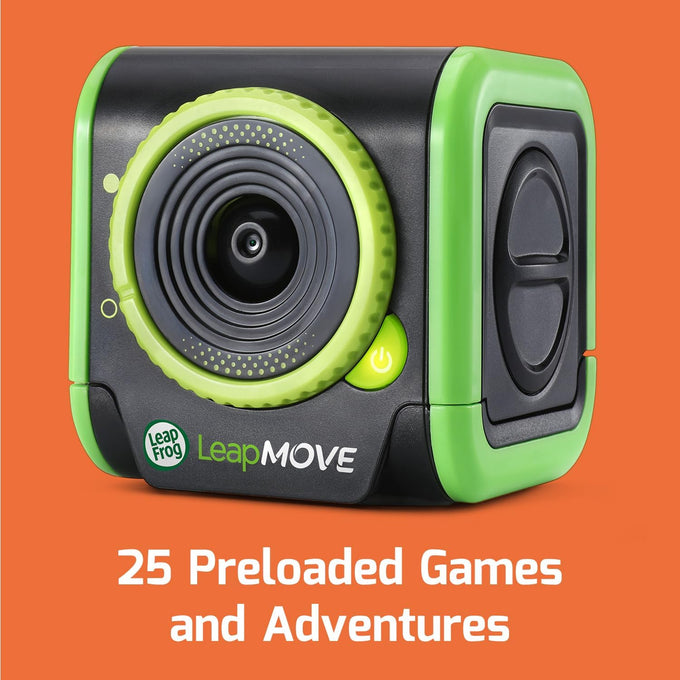 LeapFrog LeapMove Active Learning Video Game System for children aged 4-7 years. This interactive system features 25 preloaded games and adventures, exploring math, spelling, and phonics through movement across three learning levels.