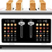 4 Slice Toaster Touch Screen, Stainless Steel Toasters Digital Timer, Dual Control Panel Toasters, 8 Shade Settings 6 Bread Types for Bagel, Cancel, Defrost 1650W Black