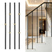 Round 5/8" *44" Hollow Metal Staircase Balusters Matt Black, 10 Pcs/Pack (5Pcs Plain with Single Brass Ball + 5Pcs Plain Double Brass Ball), Wrought Iron Balusters for Interior Stair Railing.