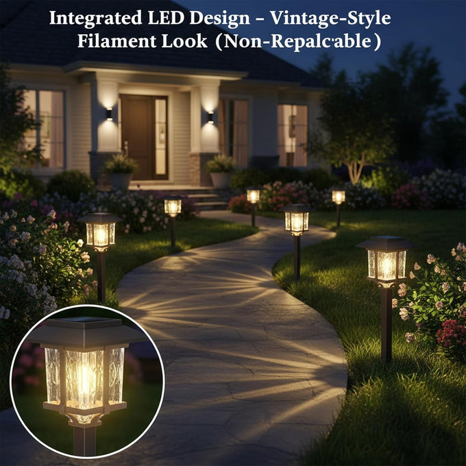 XMCOSY+ Solar Outdoor Lights Waterproof 6 Pack, 2-Tone Solar Garden Lights