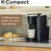 Keurig K-Compact Single-Serve K-Cup Pod Coffee Maker, with 3 Brew Sizes, Smart Start Feature, 36oz Removable Reservoir, Black