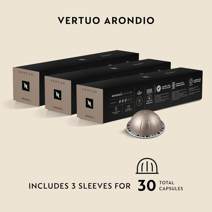 Nespresso Vertuo, Arondio Gran Lungo, Medium Roast, 30-Count Coffee Pods