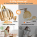 Bathroom Light Fixtures, 3-Light Brushed Gold Vanity Lights for Bathroom with Ribbed Amber Tulip Glass Shade, 20 in Bathroom Vanity Lights Over Mirror for Bedroom, Living Room, Hallway