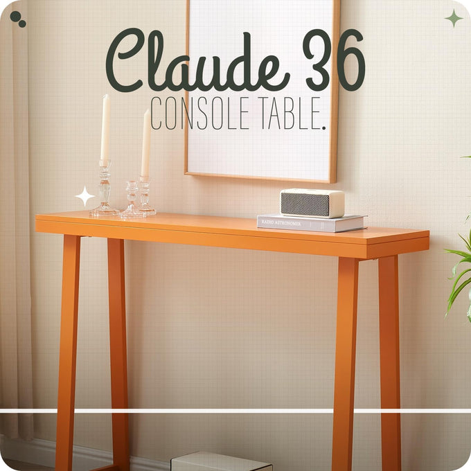 Kings Brand Furniture Claude Narrow Console Table, 36-Inch Wood Entryway Table for Hallway, Living Room or Behind Sofa, Modern Accent Sofa Table for Foyer, Space Saving Design (Honey Ginger)