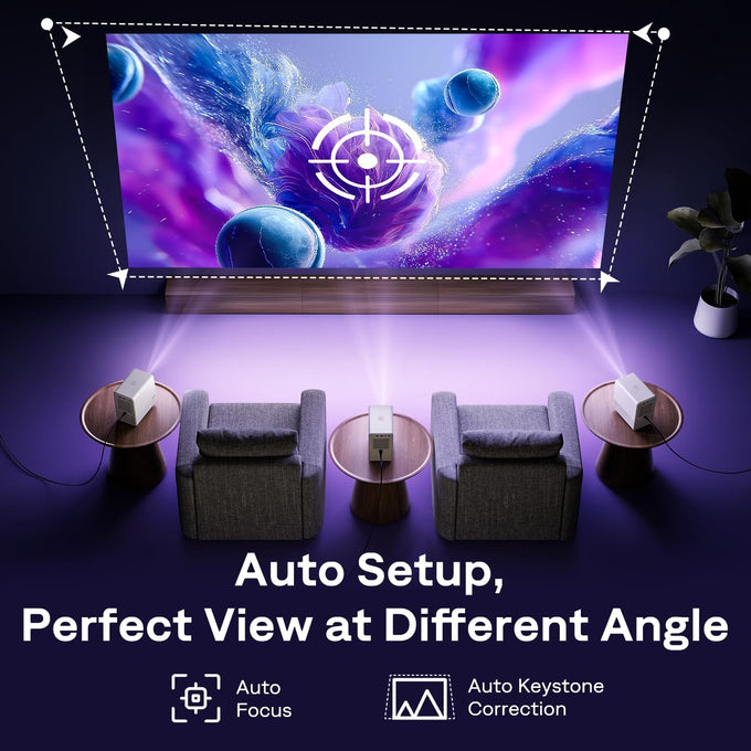 Aurzen Roku TV D1R Cube Smart Outdoor Projector with WiFi and Bluetooth