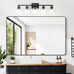 Matte Black Bathroom Light Fixtures, 5-Light Vanity Lights over mirror