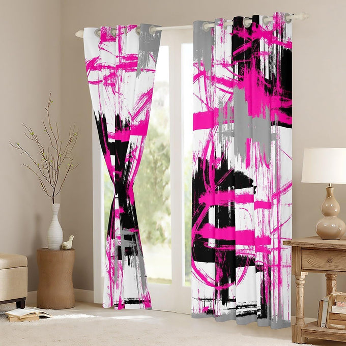 Feelyou Rose Abstract Art Curtains Living Room 2 Panels 52 x 84 Inch Kids