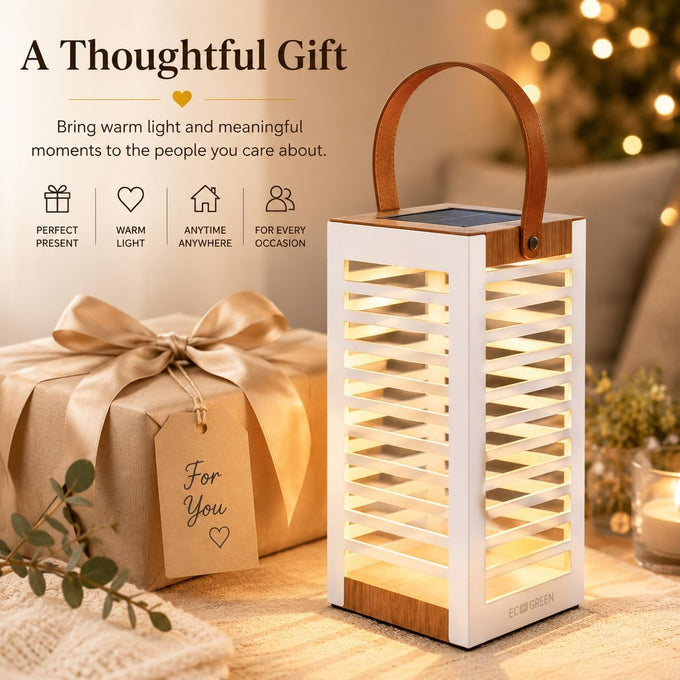 EcoGreen Solar Floor Lamp, Solar Lanterns Outdoor Waterproof for Yard