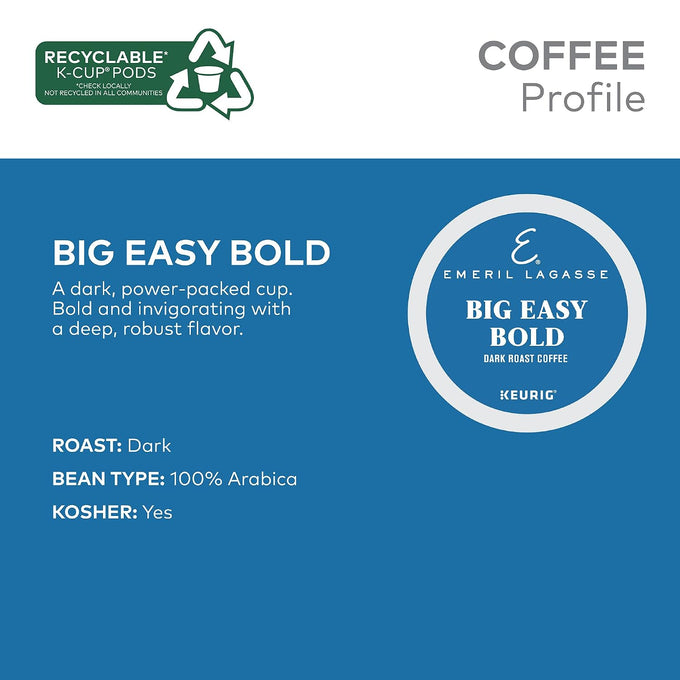 Emeril Big Easy Bold Keurig Single-Serve K-Cup Pods, Dark Roast Coffee, 96 Count