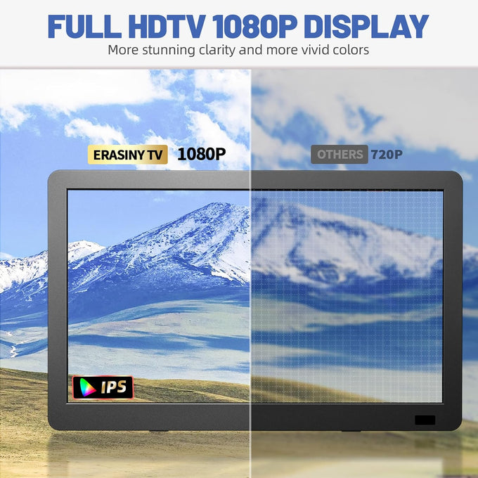 14 inch Portable TV with Upgraded Antenna, LCD Monitor 1080P