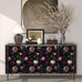 Fvlow Vintage Black Dark Red Floral Peel and Stick Wallpaper 17.4" x 788"