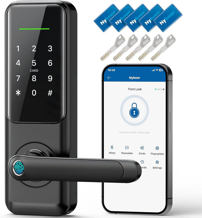 Nyboer Smart Keypad Door Lock with Handle for Front Door