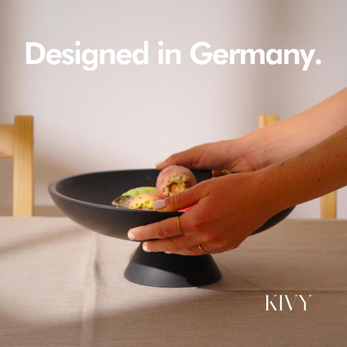 KIVY Concrete Fruit Bowl for Kitchen Counter - Large Decorative Bowl