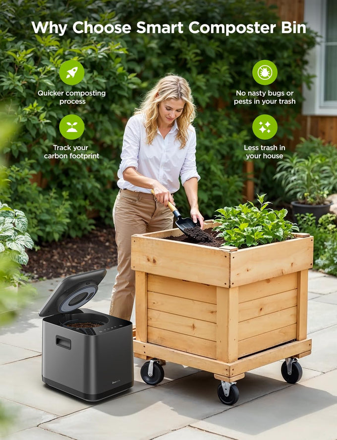 GoveeLife Upgraded Electric Composter for Kitchen, Smart Indoor Compost Bin