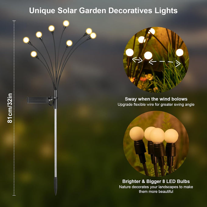ASMAD Solar Lights Outdoor(12Pack-64 LEDs),Solar Garden Lights,Fairy Lights