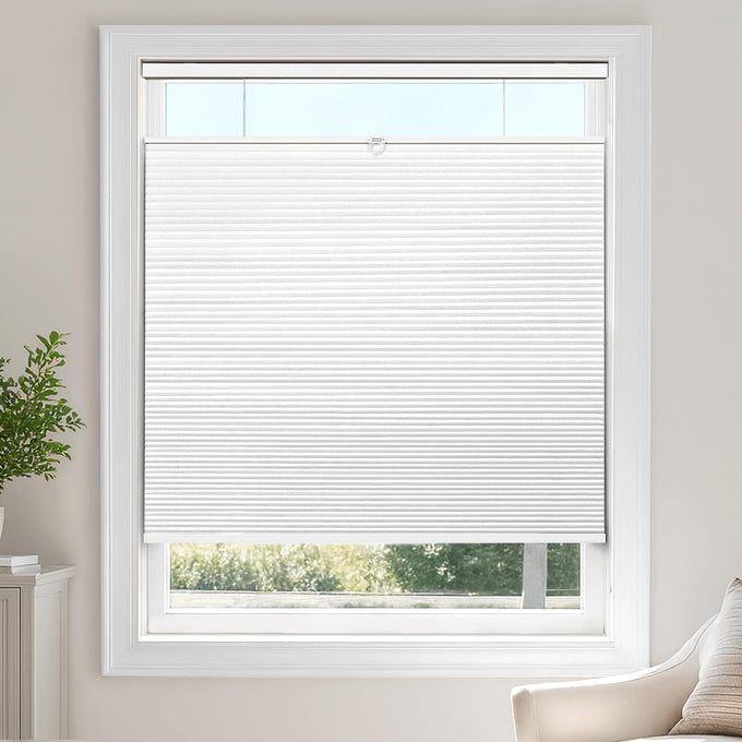 LazBlinds TDBU Cellular Shades, Light Filtering-White, 36" W x 64" H