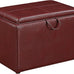 Convenience Concepts Designs4Comfort Accent Storage Ottoman 22.75" - Modern Foot Stool with Decorative Tray for Living Room, Dining Room, Office, Burgundy Faux Leather